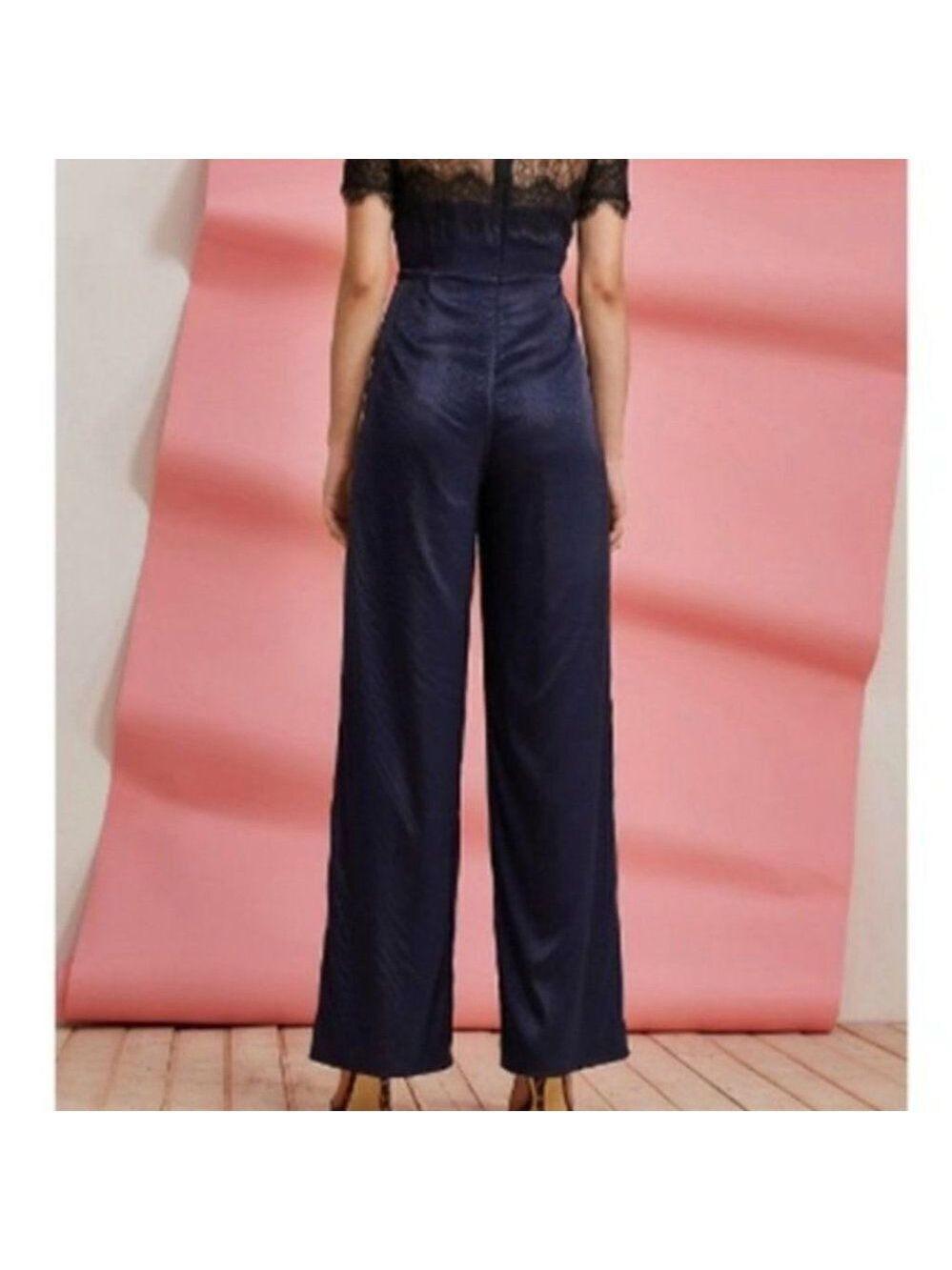 Nwt Foxiedox | Nixie Lace Wide Leg Illusion Neck Jumpsuit - Picture 2 of 15
